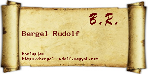 Bergel Rudolf névjegykártya